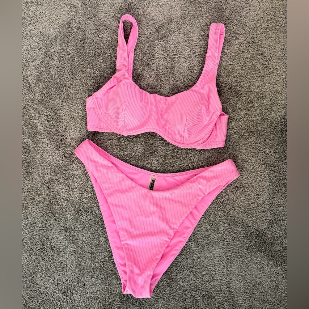 PINK Victoria's Secret Bright Pink Bikini Set